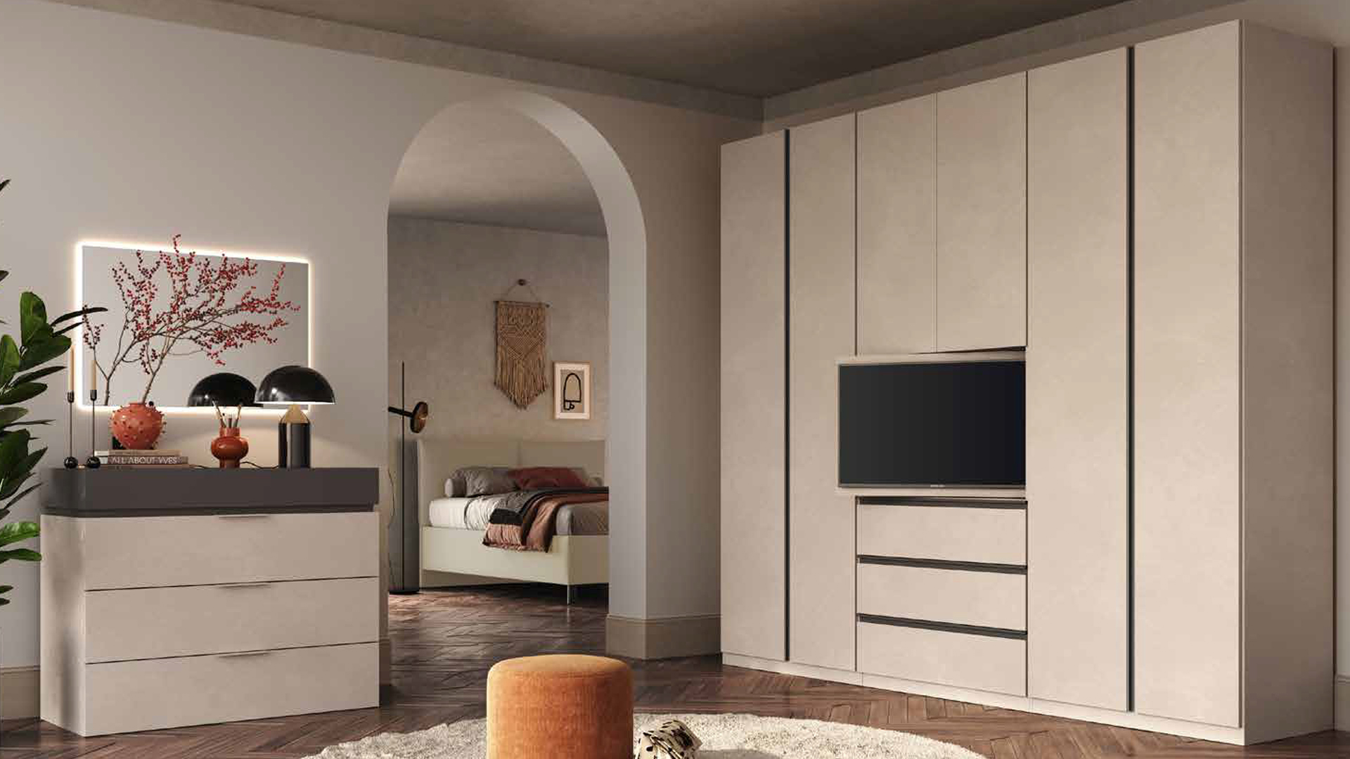 PONTE MAXI GOLA Armadio con porta tv BOREA - immagine 1